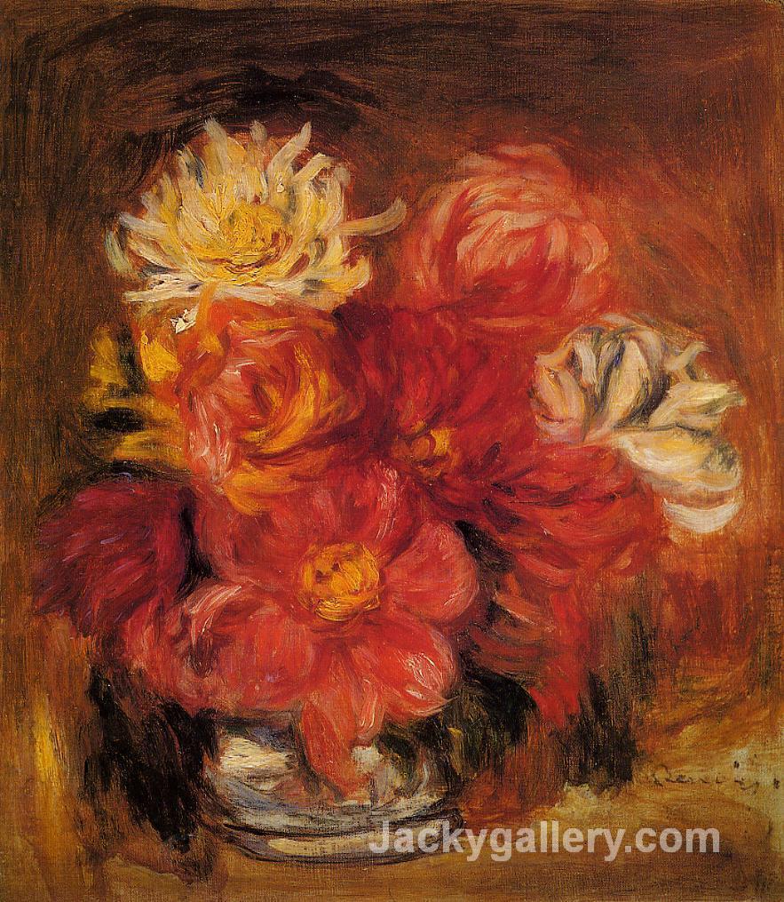 Dahlias by Pierre Auguste Renoir paintings reproduction